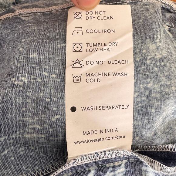 Retro LOVE GENERATION Acid-wash Denim Poncho - Picture 10 of 12